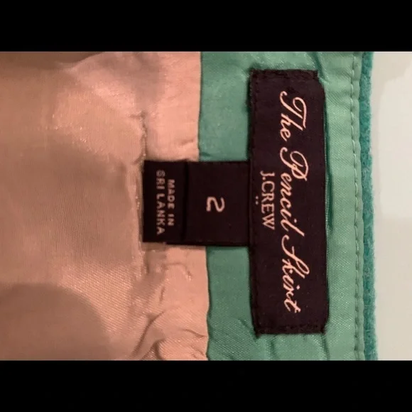 J Crew teal wool skirt size 2